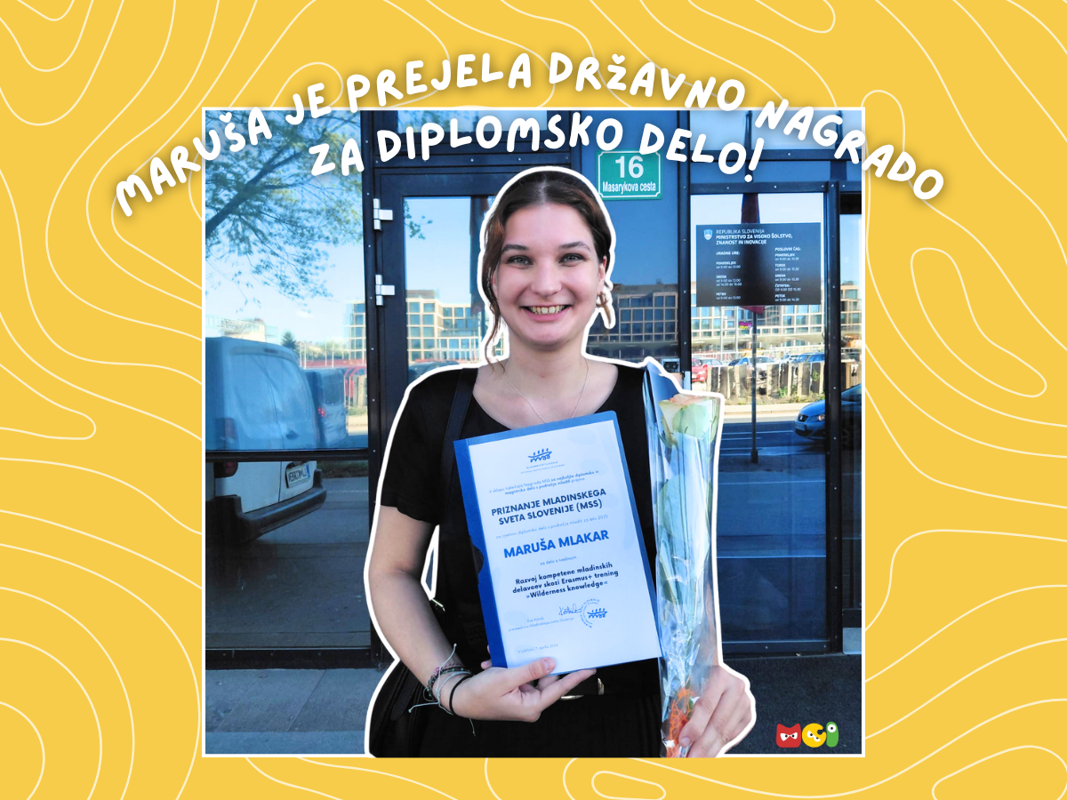 Maruša Mlakar, predsednica Zveze društev Mladinski center Idrija, je prejemnica nagrade Mladinskega sveta Slovenije za izjemno diplomsko delo s področja mladih za leto 2025.